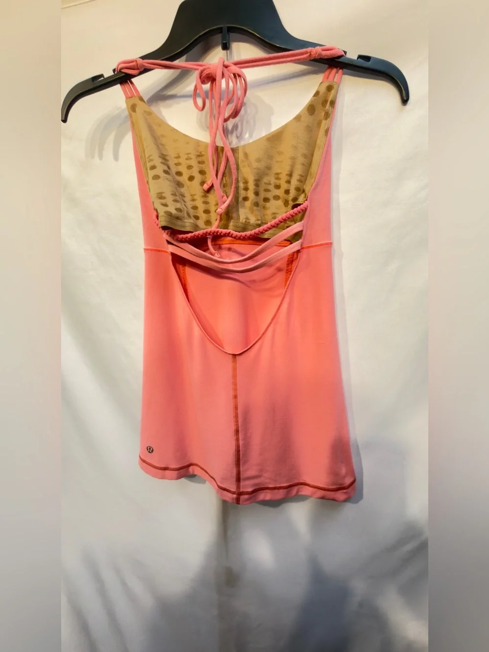 Lululemon electric coral hot yogi yoga halter tank top 6
